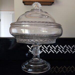 Antique Imperial Glass Early American Pattern Glass Covered Compote Bowl 1902